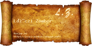 Lóczi Zombor névjegykártya